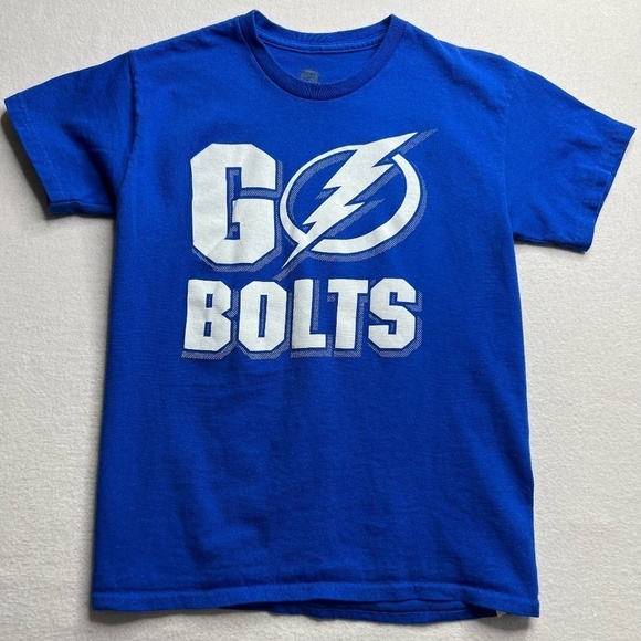 NHL Go Bolts‎ Kids Tampa Lighting Blue Short Sleeve Tee Size M (10-12) - Picture 1 of 7